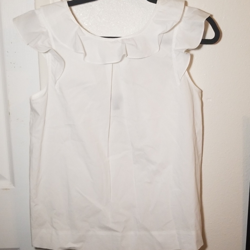 J. Crew Tall Ruffle Top in Cotton Poplin